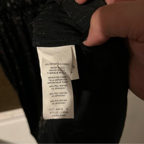 Sequin Black Midi Cocktail Dress with Half Length Sleeves, Karen Kane Size XL - Picture 4 of 7